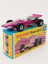 Matchbox Superfast No 34 1970 Purple Formula 1 Racing Car VNMIB Original Box.