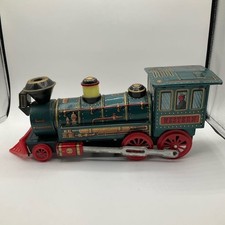 Vintage Modern Toys Western Tin Locomotive Train Battery Japan Not Working