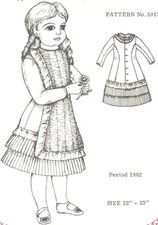 DOLL DRESS sew pattern in 2 diffrent sizes U-Pick 13-14" OR 22-23"
