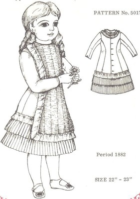 DOLL DRESS sew pattern in 2 diffrent sizes U-Pick 13-14'' OR 22-23''