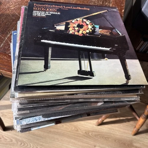 JOB LOT 70s 80s LPs Albums 12” Singles WAKEMAN ELTON OLDFIELD ELVIS BEATLESx 59