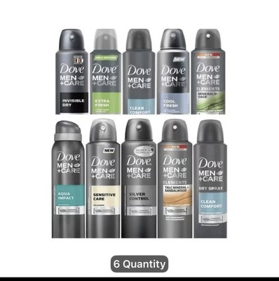 (6 PK) Dove Men Body Spray Deodorant- Antiperspirant 150ml/5.07 OZ Assort NEW
