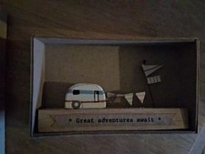 Quayside Caravan Ornament Mini Rustic Wooden Seaside Decoration By East Of India