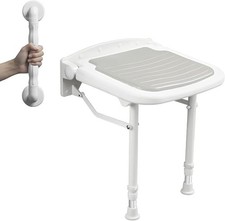 Wall Mounted Shower Seats with Bathroom Grab Bar(FSÄ/HSÄ), Support 550lbs, Adjus