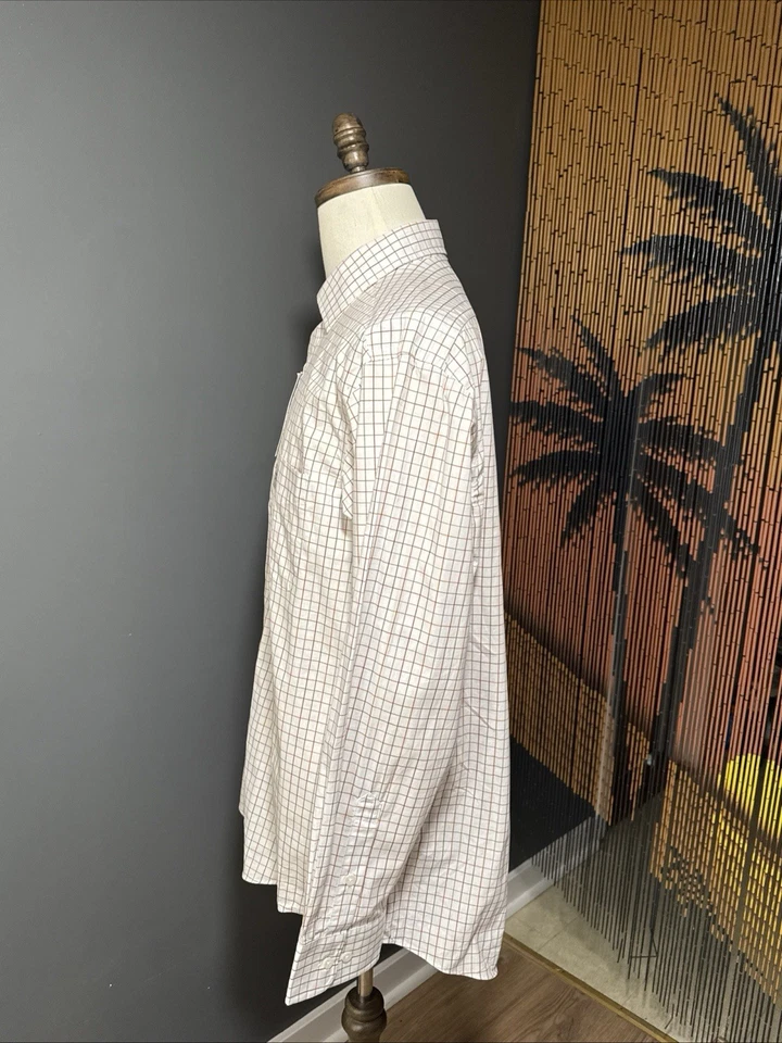 Camisa de vestir Club Room para hombre de ajuste regular, blanca roja verde, 17 pulgadas, 32-33 Foto 4 de 4