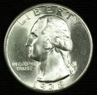 Washington Silver Quarter. 1938 P Gem Brilliant Uncirculated. Lot # 9049-104-050