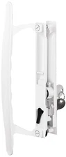 Sliding Patio Door Handle Set Keyed Flush Mount with Pull Handle White Finish