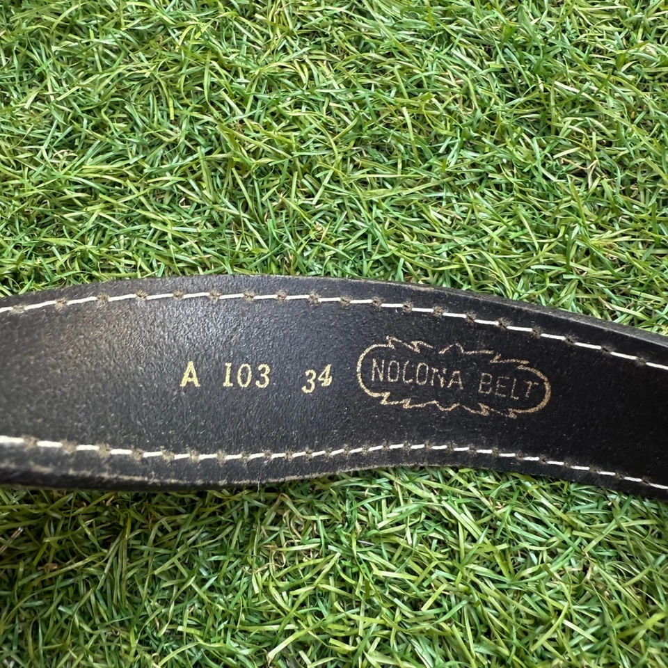 Cinturón Nocona Talla 34 Vintage Cuero Tooled Western Alpaca México Hebilla Foto 3 de 4