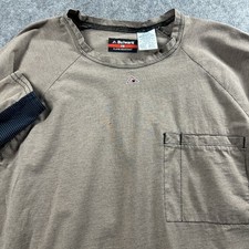 Bulwark FR T-Shirt Mens XXL Tan Long Sleeve Flame Resistance Workwear Flaws