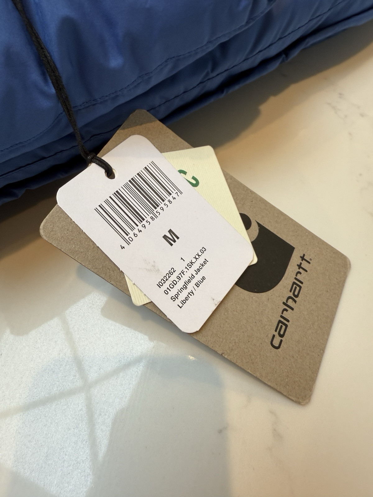 Carhartt WIP Springfield Full Zip Puffer Jacket, Liberty Blue, Size M RRP £270 image 10