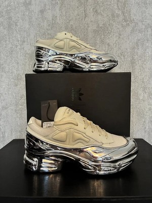 Adidas x Raf Simons Ozweego ''Metallic'' Cream White Sneakers