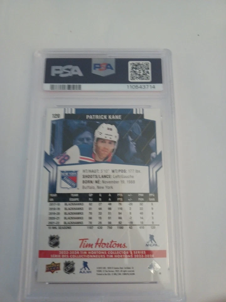 2023-24 UD Tim Hortons Collector's Series Patrick Kane #120 PSA 10 GEM MT  - Image 2 of 2