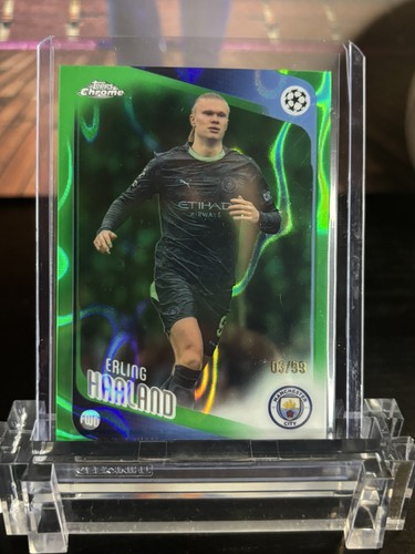 Erling Haaland Green /99 2025-26 Topps Chrome Uefa Club Competitions