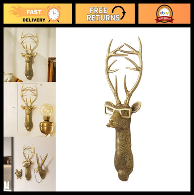Faux Deer Head Wall Decor - Resin Animal Sculpture for Living Room, Bedroom, Kit