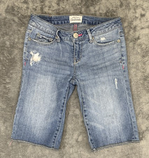 Aero Postale Low Rise Denim Blue Jean Shorts Size 0