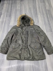 Vtg 50s US Air Force N3B Green Parka Flight Jacket USAF Southern Aviation Mens L