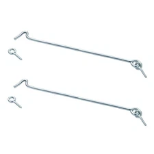 2 PCS 10 Inches Carbon Steel Window Lock Cabin Hook Barn Door Latch Hook & Eye