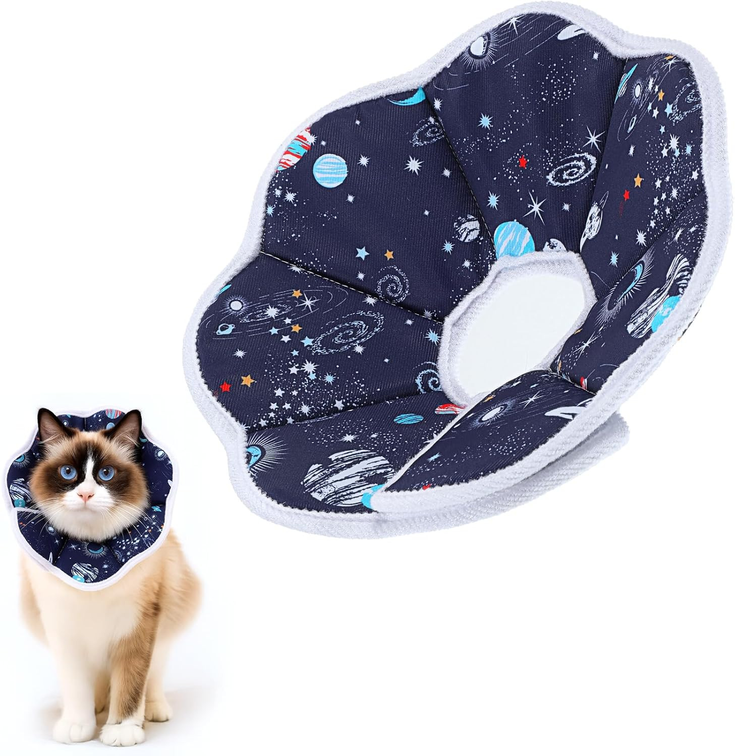 Cat Cone Collar Soft Adjustable Lightweight Cat Recovery Collar to Stop Licking