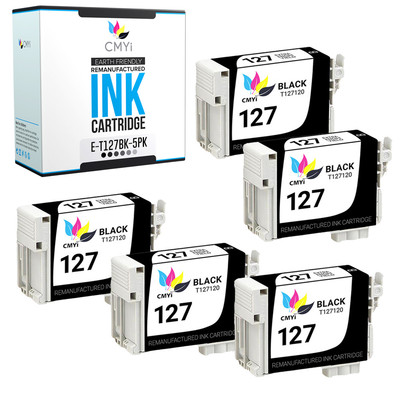 5PK Compatible for Epson 127 Ink Cartridge Fits Workforce 545 60 630 633 635 840