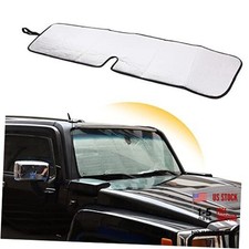 Car Windshield Sunshade Compatible with Hummer H3 2005-2009 Front Silver A