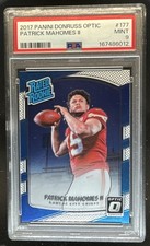 2017 Panini Donruss Optic Patrick Mahomes II RC Rated Rookie #177 Chiefs PSA 9