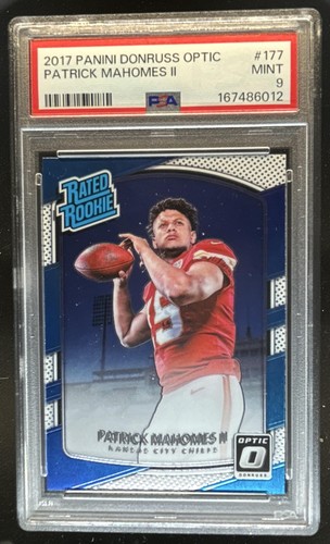 2017 Panini Donruss Optic Patrick Mahomes II RC Rated Rookie #177 Chiefs PSA 9