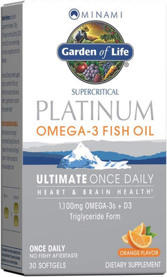 Supercritical Platinum Omega 3 Fish Oil Supplement - Orange, 30 Softgels, Ult...