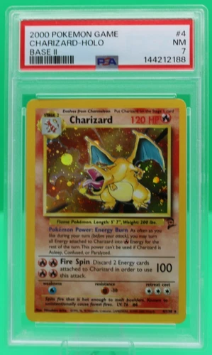 2000 Pokemon Game Base II #4 Charizard Holo PSA 7 NM