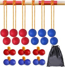 Ladder Ball Ladder Toss Replacement Balls Set 6 Pack Red  Blue with Storage Bag