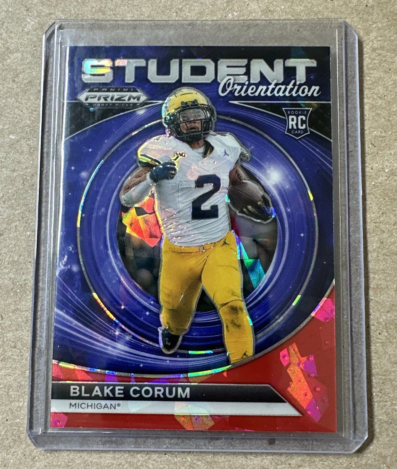 Blake Corum Panini Prizm Draft Picks Student Orientation #SOBC Red Ice