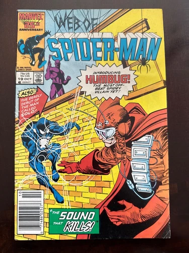 Web of Spider-Man #19 Vol. 1 (Marvel, 1986) Key! 1st Solo, 1st Humbug, ungraded