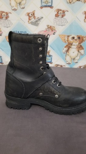 Harley-Davidson Faded Glory Womens Boot Sz 8 Black Leather Lace-Up Boots 81003 - Picture 9 of 9