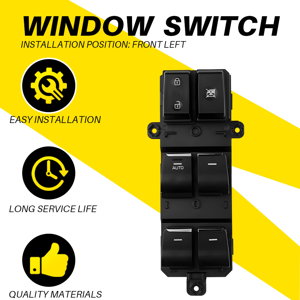 2016-2018 Hyundai Tucson Front Left Power Window Switch Control - Black