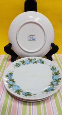 Noritake Japan--Set Of 4-  Porcelain China 6695 Blue Orchard Dessert Plate 6.5''