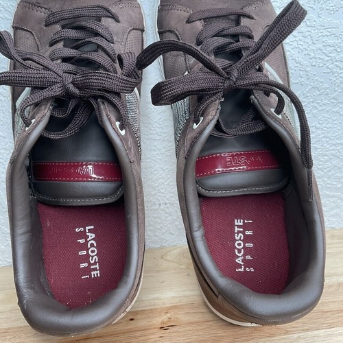Lacoste Europa NS SPM 21233-0511 Lace Up Sneaker Men Size 13 Brown - Picture 4 of 14