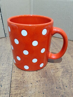 Vintage Waechtersbach Polka Dots Coffee Cup Red White West Germany Retro 2 Chips
