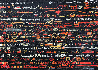 VIRGILIO SANTAELLA Mexican Art Original Hand Signed Silkscreen Oaxaca