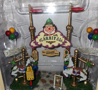 Lemax CARNIVAL ENTRY Entrance Clowns Carousel Horses Balloons Zoo