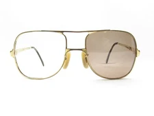 AMERICAN OPTICAL AO 639 GOLD METAL SQUARE EYEGLASSES FRAMES 56-19-145 116407