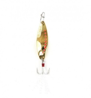 Clam Panfish Leech Flutter Spoon 1/32 oz - Gold - #14 Treble Hook Ice Lure