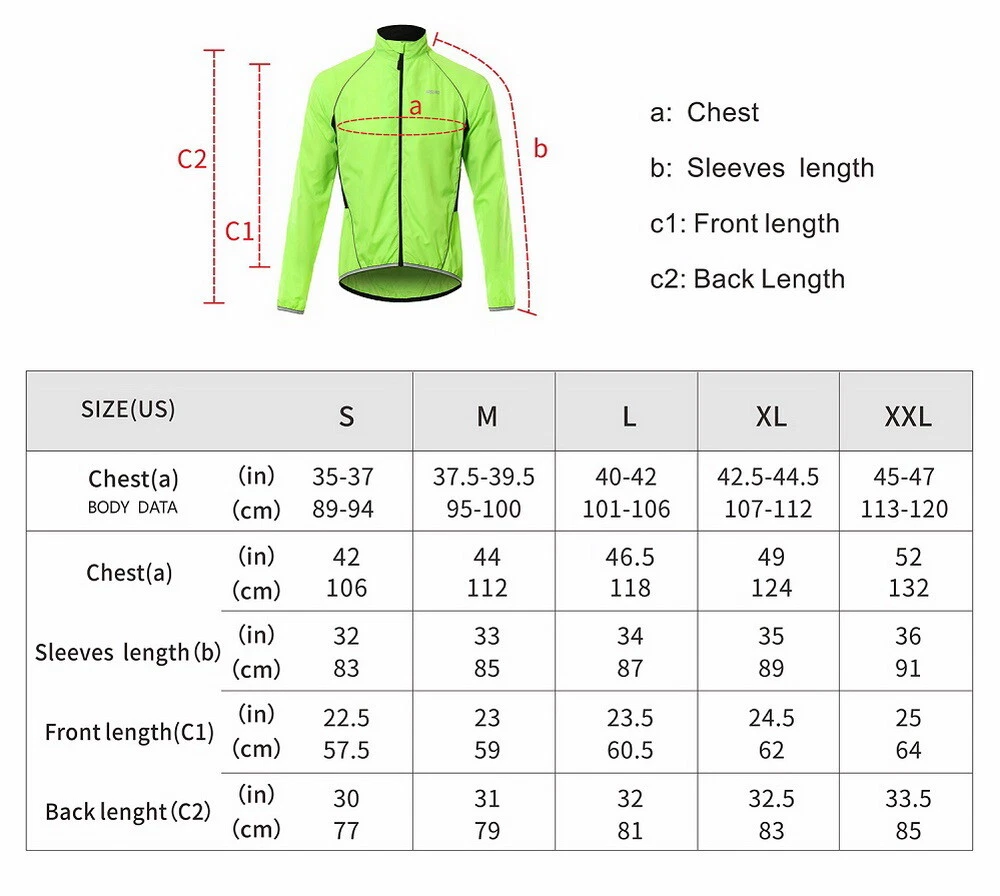 Men Cycling Rain Jacket Waterproof High Visibility Jerseys Running Top Rain Coat