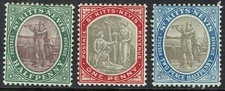 ST KITTS NEVIS 1903 PICTORIAL 1/2D 1D AND 21/2D WMK CROWN CA