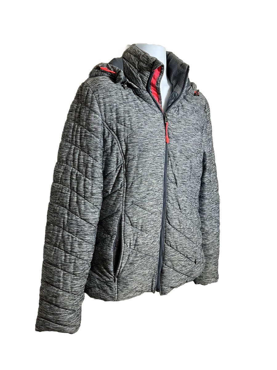 bukht ブフト DETACHABLE HOODED COAT ダークグレー BZGTZT Women's Winter Puffer Coat Thicken Fleece Lined Down