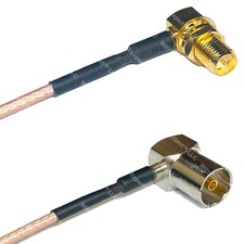 RG316 RP-SMA FEMALE ANGLE to DVB Pal Female Angle RF Cable Rapid-SHIP LOT