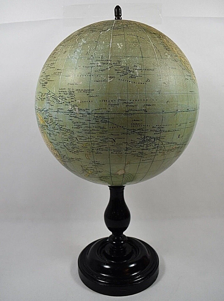 ANCIEN GLOBE TERRESTRE METRIQUE E BERTAUD EDITEUR G THOMAS SUCr PARIS 1900/1918  - Photo 3/4