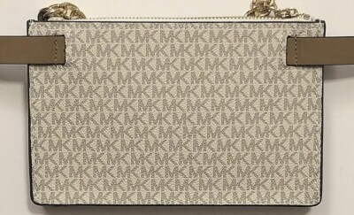 NWT MICHAEL KORS VANILLA SIGNATURE LOGO PULL CHAIN BELT BAG  display picture 1