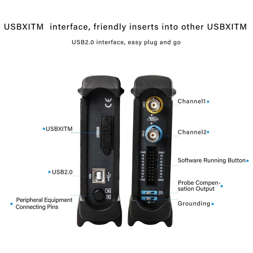 Hantek 6022BL PC Digital Portable Oscilloscope Based USB + Logic Analyzer 16 CHs - Image 4 of 4