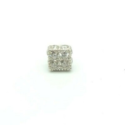 925 Sterling Silber Quadrat CZ Einzel Schraubverschluss Ohrstecker
