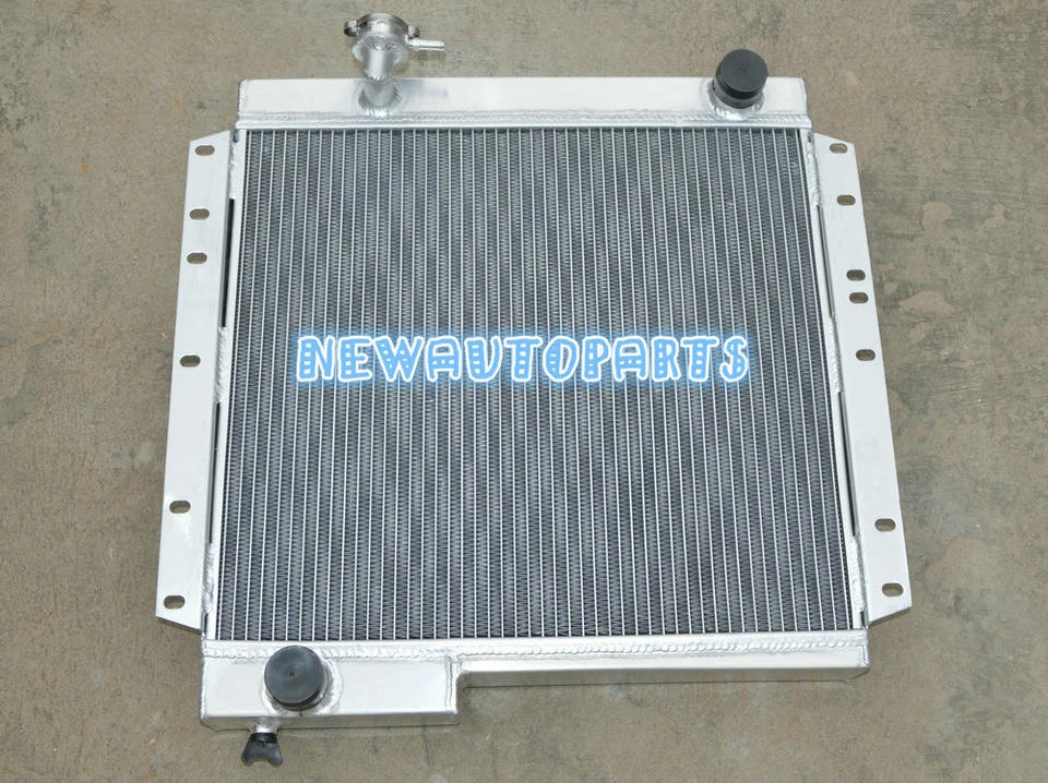 Radiador completo de aluminio de 3 filas + ventilador para Toyota Land Cruiser BJ40 BJ42 manual MT Foto 3 de 4