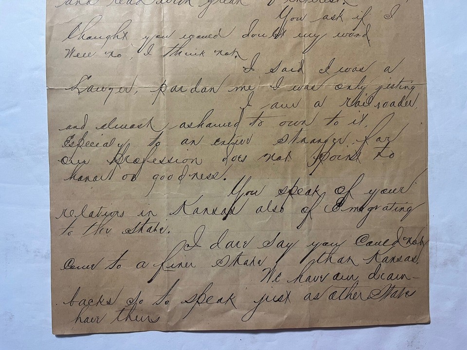 1886 Letter Edwin Brown Burlington & Missouri RR of Nebraska from